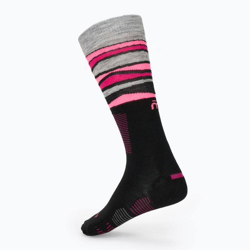 Moteriškos slidinėjimo kojinės Mico Light Weight Superthermo Natural Merino Ski black/fluorescent fuchsia 2