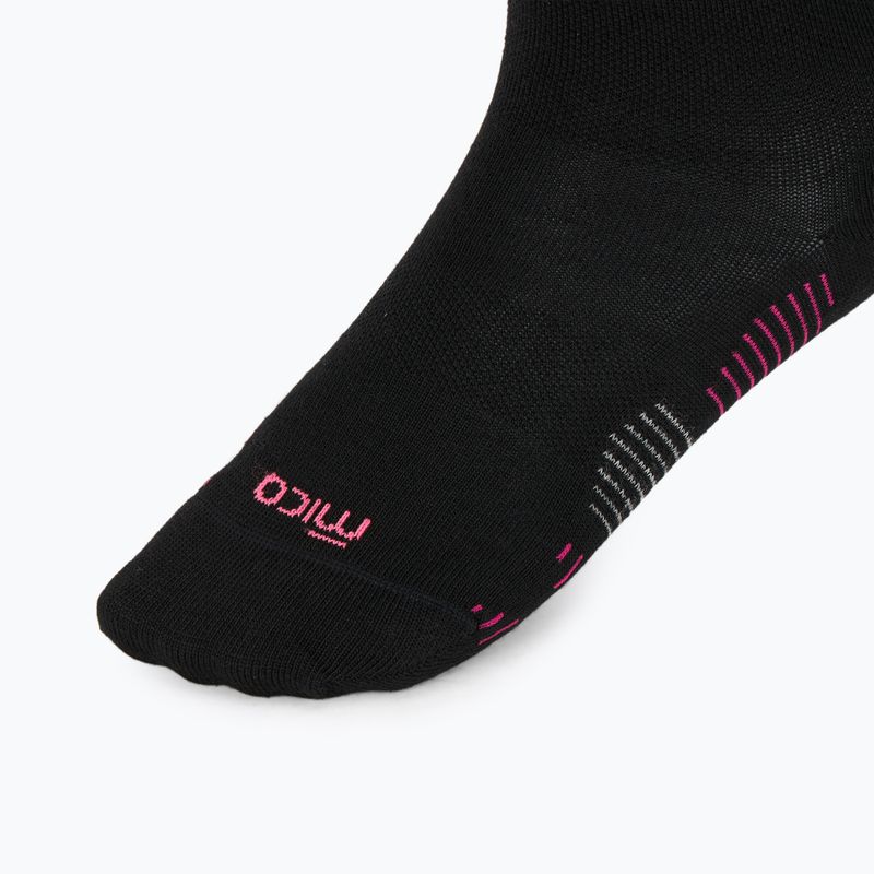 Moteriškos slidinėjimo kojinės Mico Light Weight Superthermo Natural Merino Ski black/fluorescent fuchsia 3