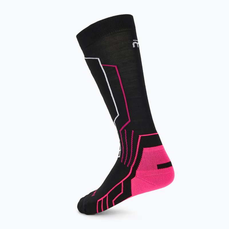 Moteriškos slidinėjimo kojinės Mico Medium Weight Warm Control Ski black/fluorescent fuchsia 2
