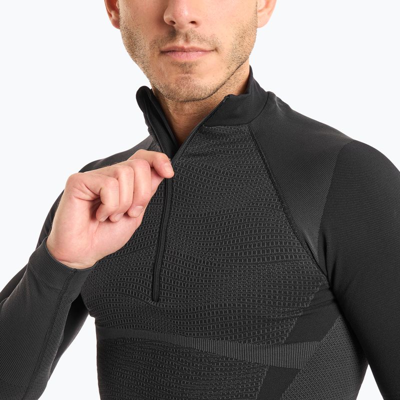 Vyriški Mico Warm Control Zip Neck termo marškinėliai juodi IN01852 3
