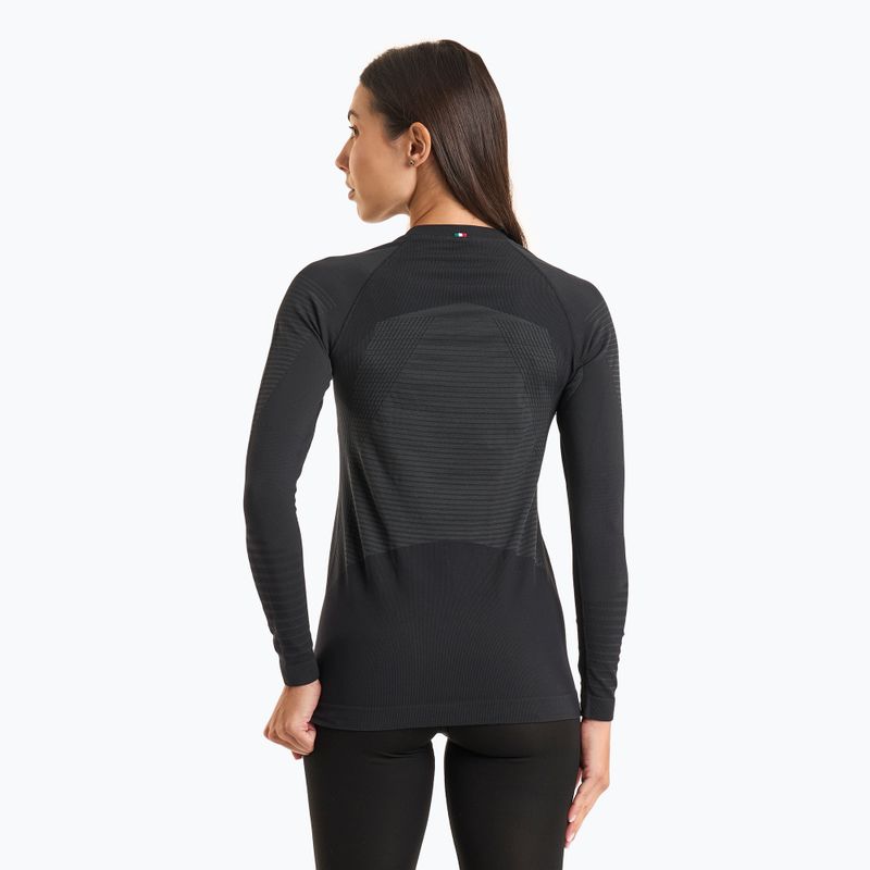 Moteriški termoaktyvūs marškinėliai Mico Warm Control Round Neck nero 2