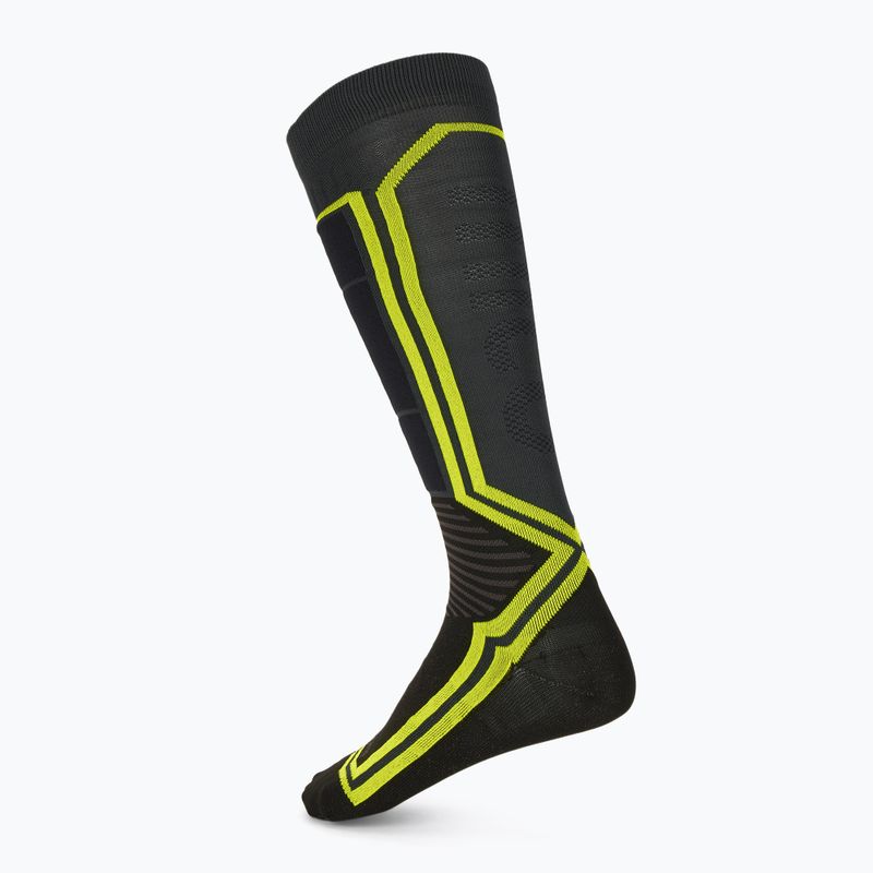 Slidinėjimo kojinės Mico Light Weight Odor Zero X-Static Ski anthracite/fluorescent yellow 2