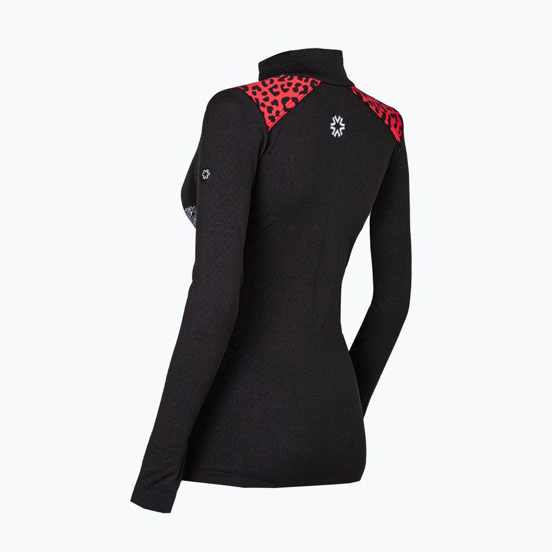 Moteriškas termoaktyvus džemperis Newland Snowdrop Half Zip black/red 2