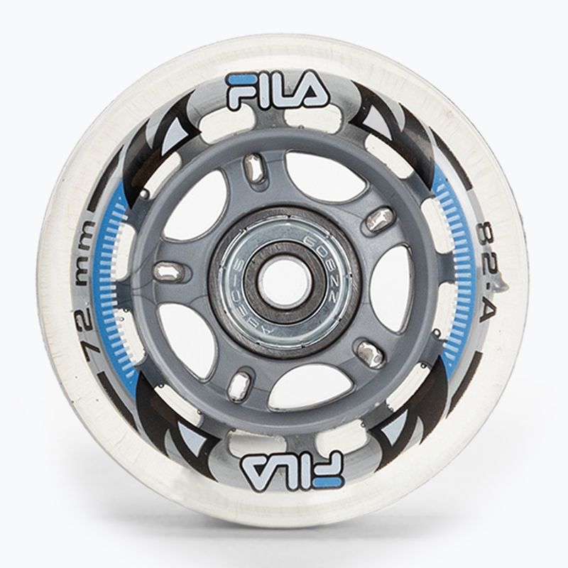 FILA Ratai ABEC 5 72mm/82A 8 vnt. balti riedučių ratai su guoliais.