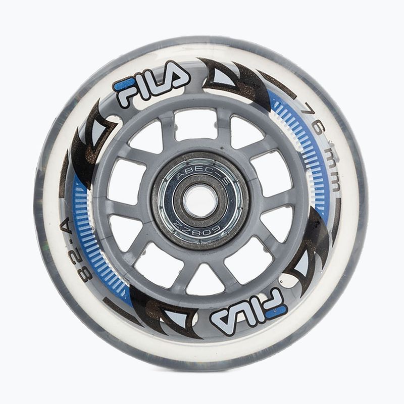 FILA Ratai ABEC 5 76mm/82A 8 vnt. balti riedučių ratai su guoliais.