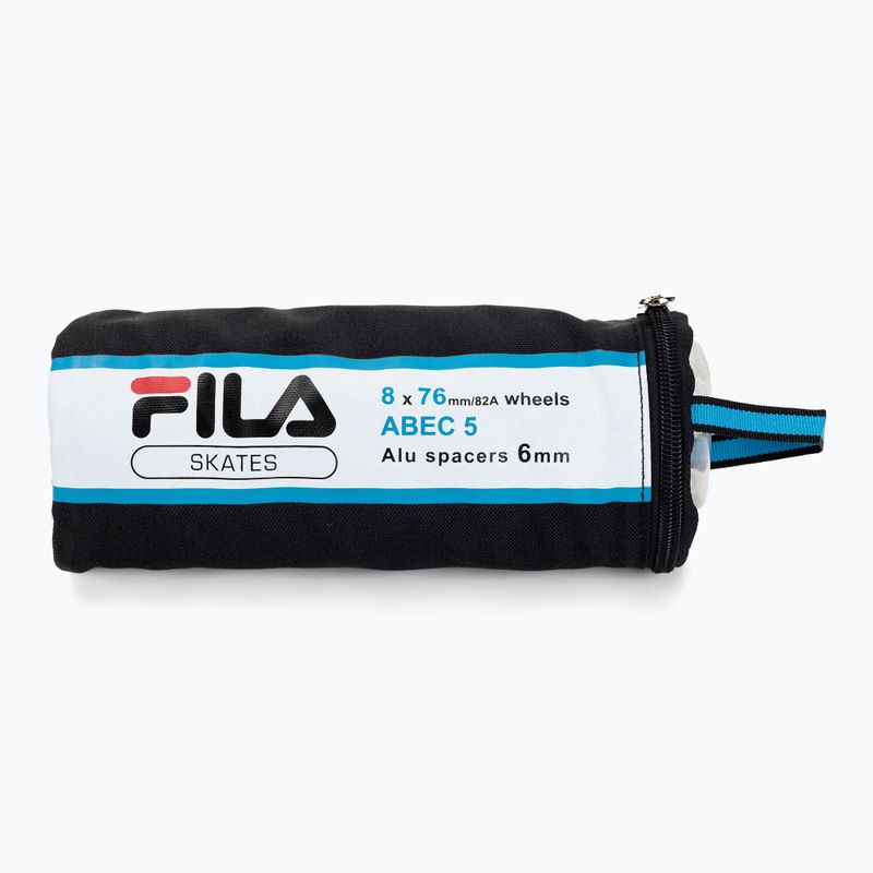 FILA Ratai ABEC 5 76mm/82A 8 vnt. balti riedučių ratai su guoliais. 3