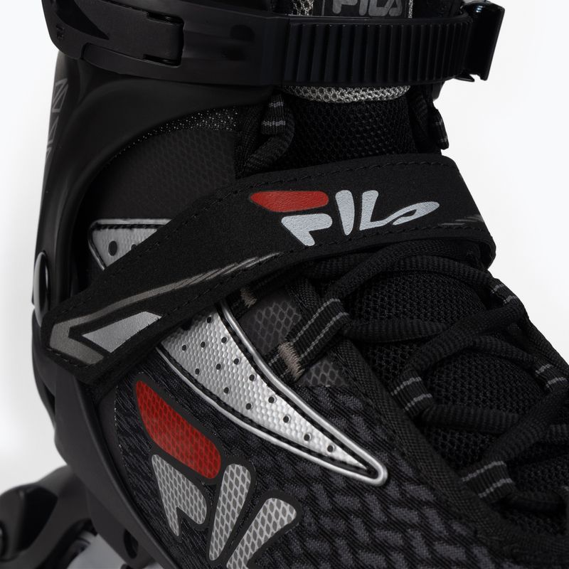 FILA Legacy Pro 80 vyriški riedučiai juoda/sidabrinė/raudona 5