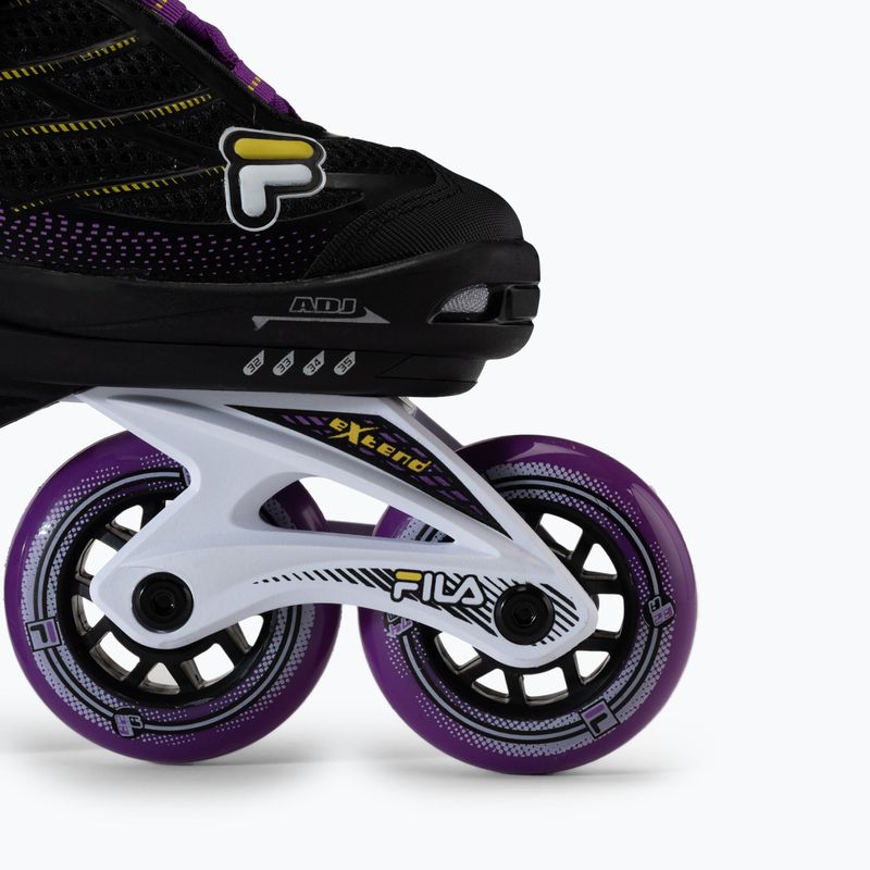FILA Wizy G juodos/geltonos/gelsvai purpurinės spalvos vaikiški riedučiai 6