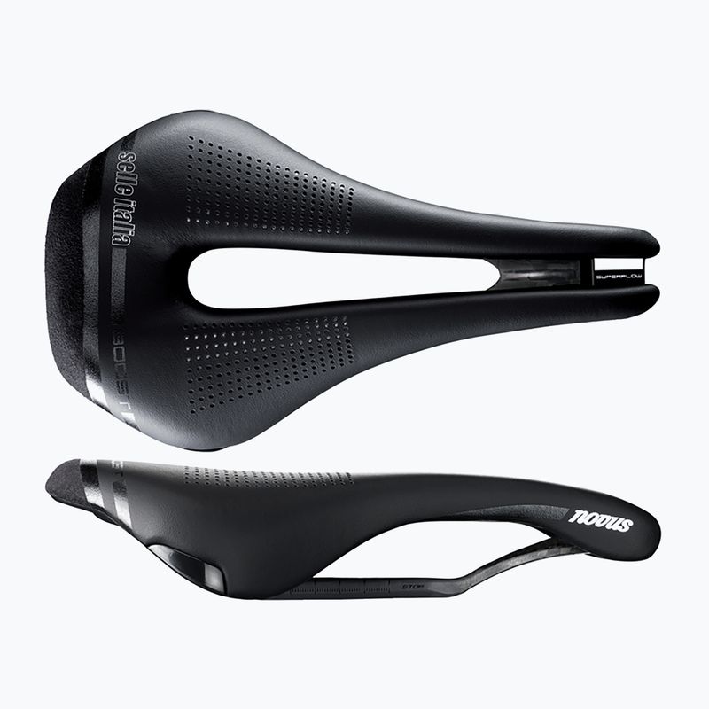 Selle Italia Novus Boost Kit Carbonio Superflow L Ti 316 Rail Fibra-Tek dviračio balnelis juodas SIT-080A802ICA001