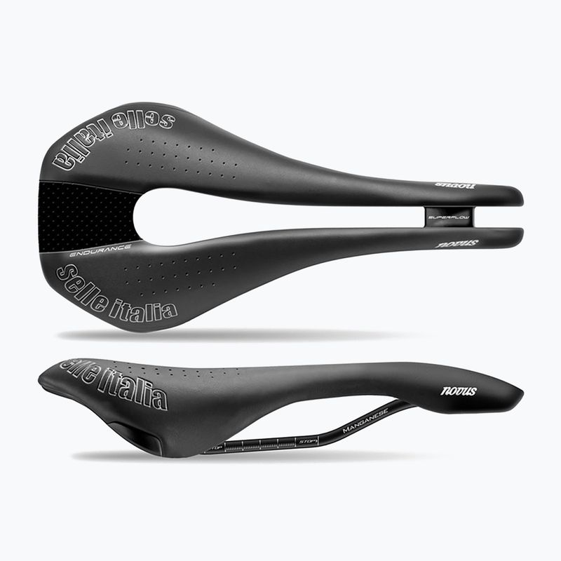Dviračio balnelis Selle Italia Novus Endurance TM Superflow, Manganese Rail, Duro-Tek black