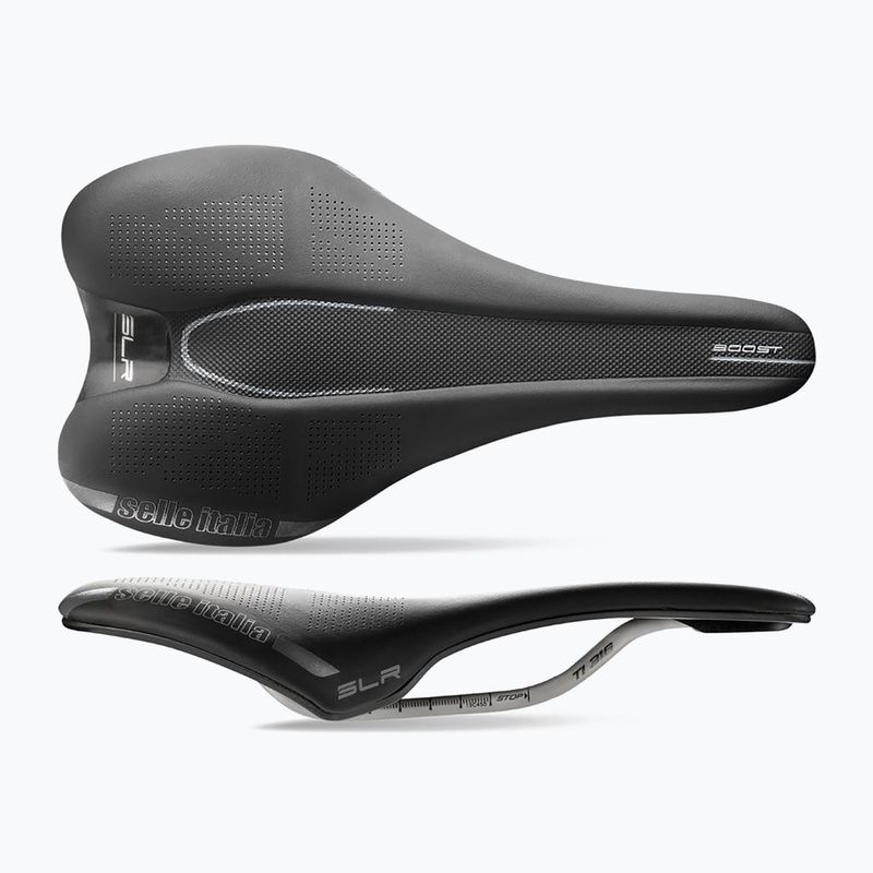 Selle Italia Slr Boost Ti 316 Rail Fibra-Tek dviratininko balnelis juodas SIT-041A120IKC001 6
