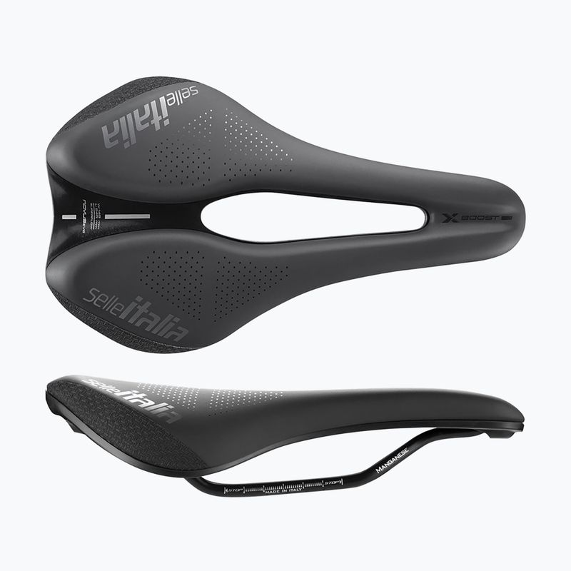 Dviračio balnelis Selle Italia Novus Boost Evo X-Cross TM Superflow, Manganese Rail, Soft-Tek black