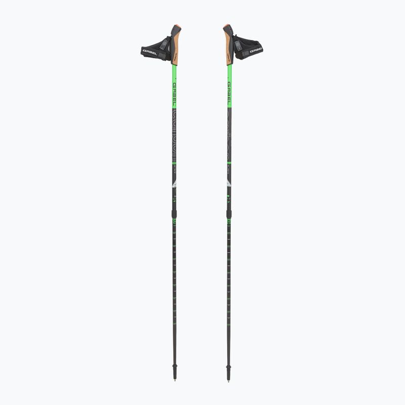 Šiaurietiško ėjimo lazdos GABEL Carbon XT 2S 80 F.L. black/lime