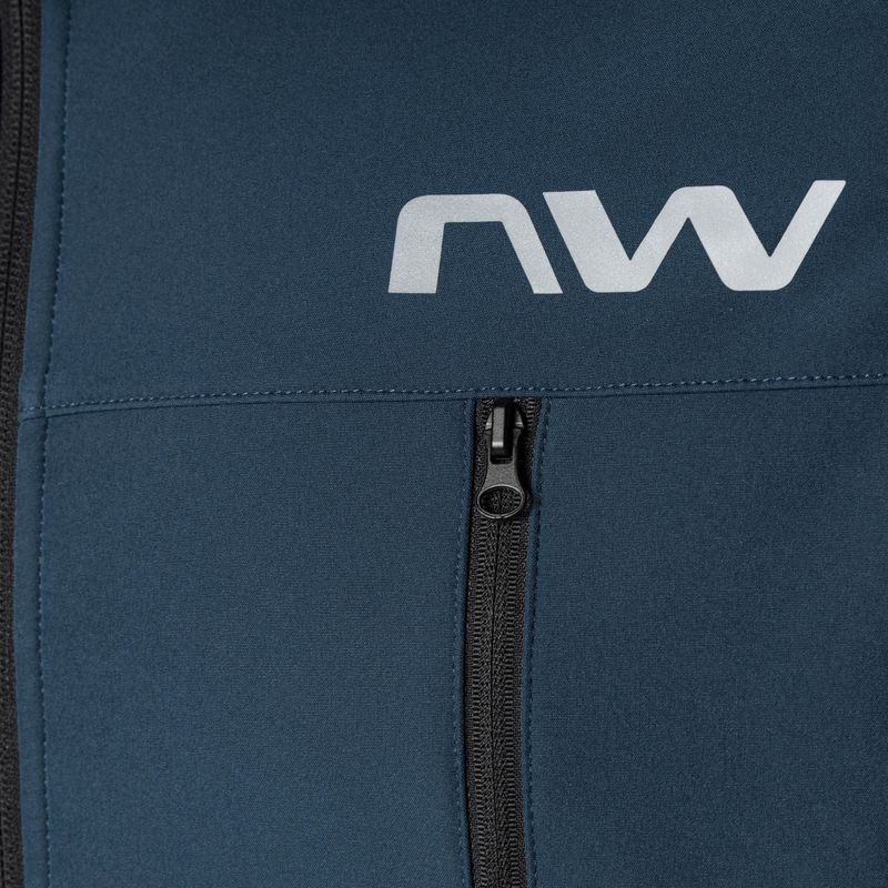 Vyriška dviračių striukė Northwave Easy Out Softshell deep blue/forest green 3