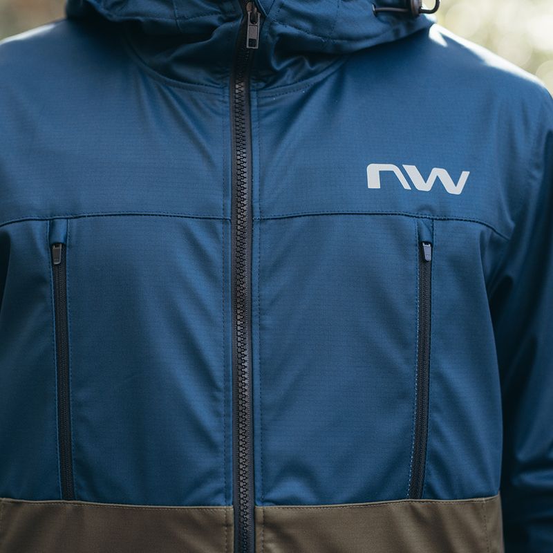 Vyriška dviračių striukė Northwave Easy Out Softshell deep blue/forest green 9