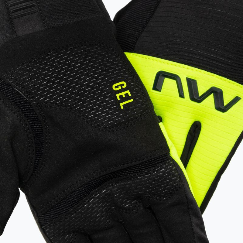 Vyriškos dviračių pirštinės Northwave Fast Gel black/yellow fluo 4