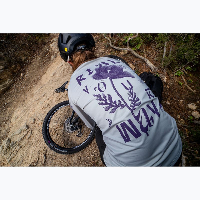 Moteriški dviračių marškinėliai ilgomis rankovėmis Northwave Xtrail light grey/dark purple 6