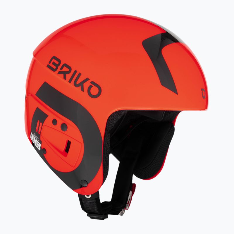 Vaikiškas slidinėjimo šalmas Briko Vulcano FIS 6.8 JR blizgus oranžinis/juodas