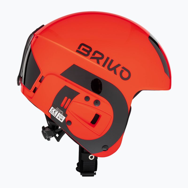 Vaikiškas slidinėjimo šalmas Briko Vulcano FIS 6.8 JR blizgus oranžinis/juodas 4