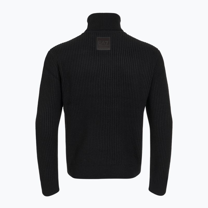 Vyriškas megztinis EA7 Emporio Armani Mountain Apres Ski Embroidery Knitted black / bianco emb 2