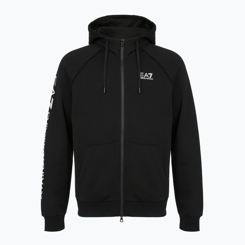 Vyriškas džemperis Emporio Armani EA7 Train Logo Series Extended Logo Hoodie Fz black / white