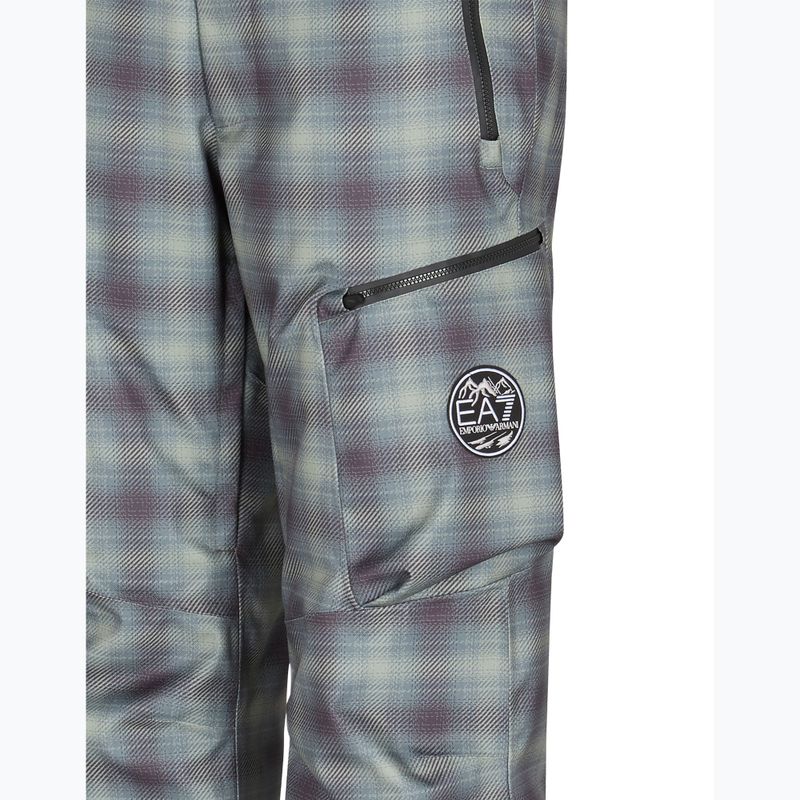 Vyriškos slidinėjimo kelnės EA7 Emporio Armani Ski St. Moritz Fashion fancy green check 3