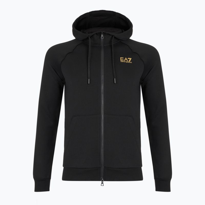 Vyriškas džemperis Emporio Armani EA7 Train Logo Series Extended Logo Hoodie Fz black / gold