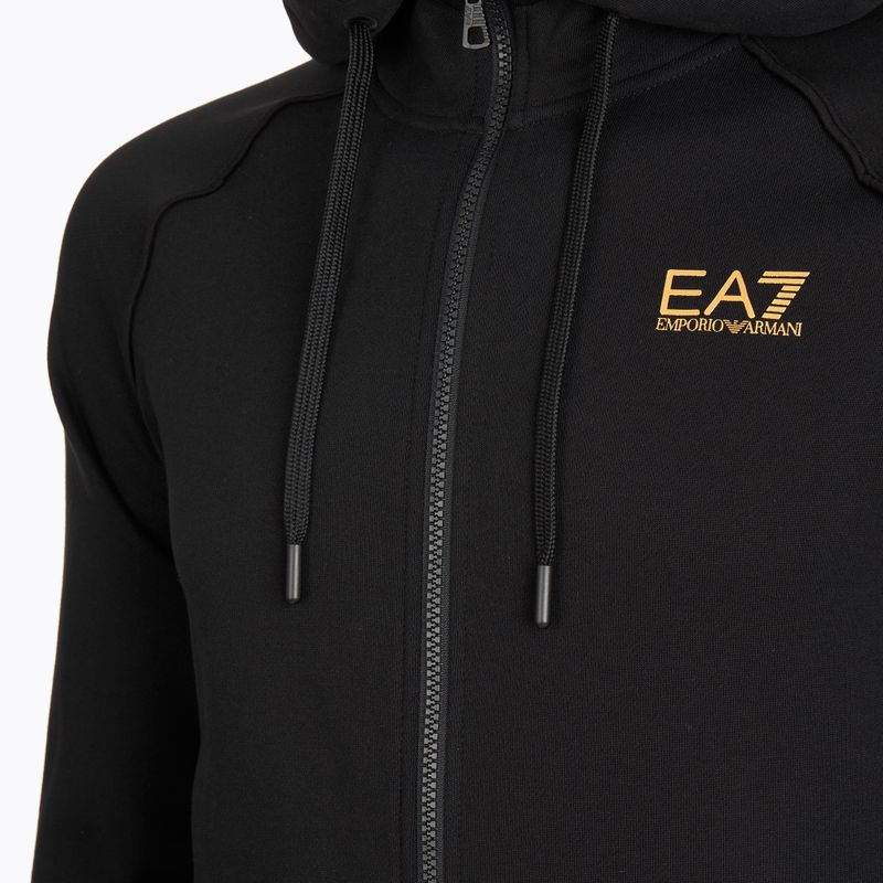 Vyriškas džemperis Emporio Armani EA7 Train Logo Series Extended Logo Hoodie Fz black / gold 3