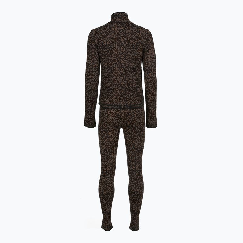 Moteriškas termoaktyvių apatinių komplektas EA7 Emporio Armani Ski Jacquard Knitted fancy brown animal print 2