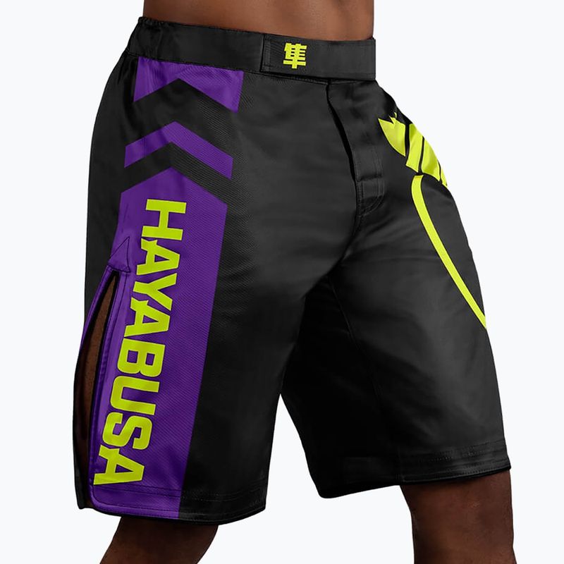 Hayabusa Icon Fight MMA šortai juodai geltoni ICFS-BK-L 2