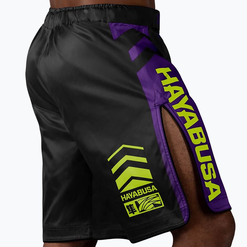 Hayabusa Icon Fight MMA šortai juodai geltoni ICFS-BK-L 3