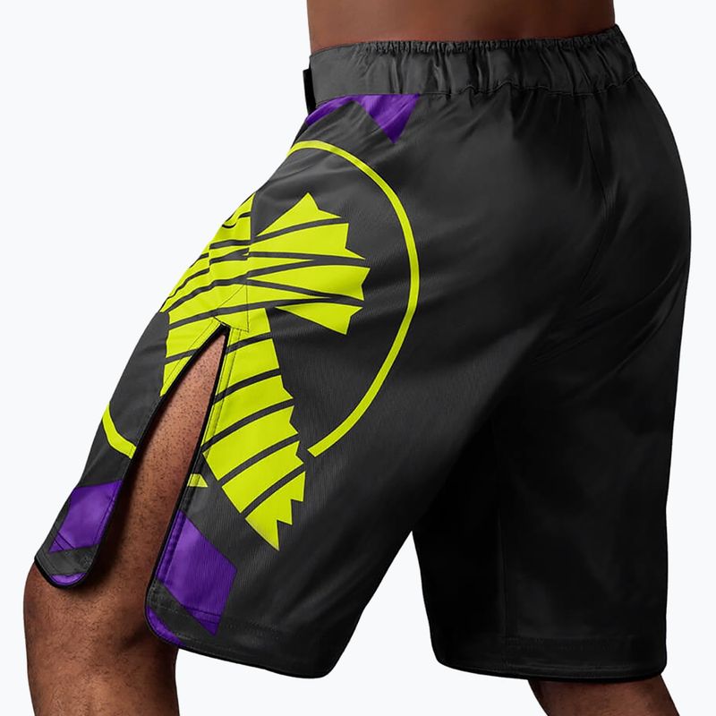 Hayabusa Icon Fight MMA šortai juodai geltoni ICFS-BK-L 4