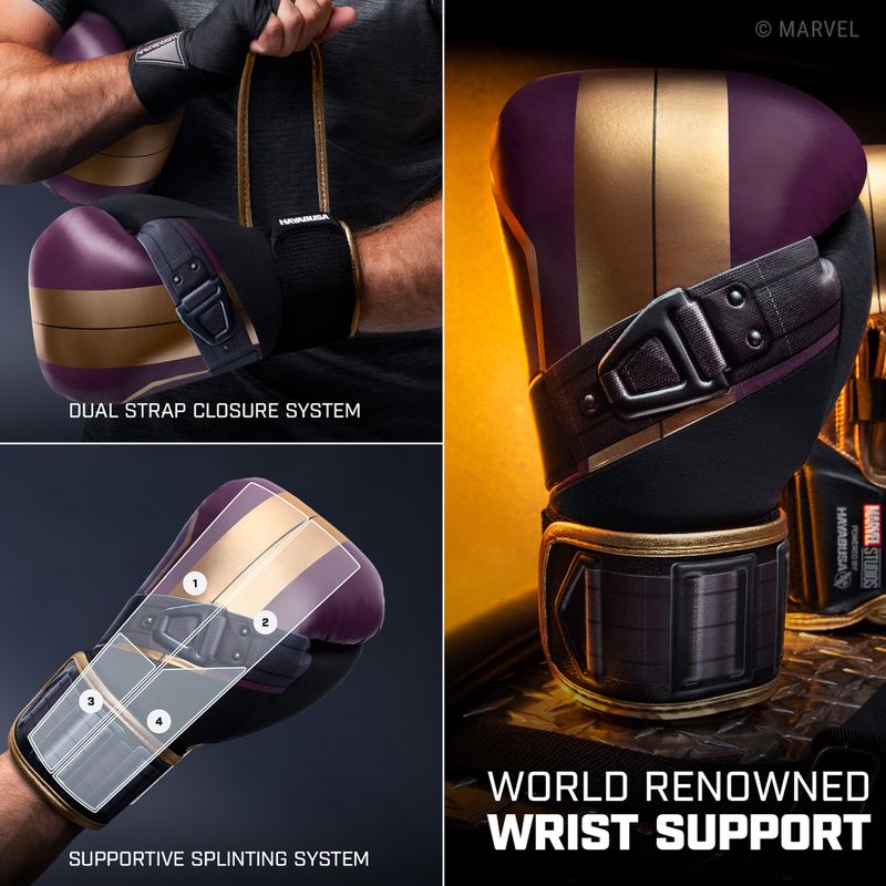 Bokso pirštinės Hayabusa Marvel's Batroc purple/gold 16