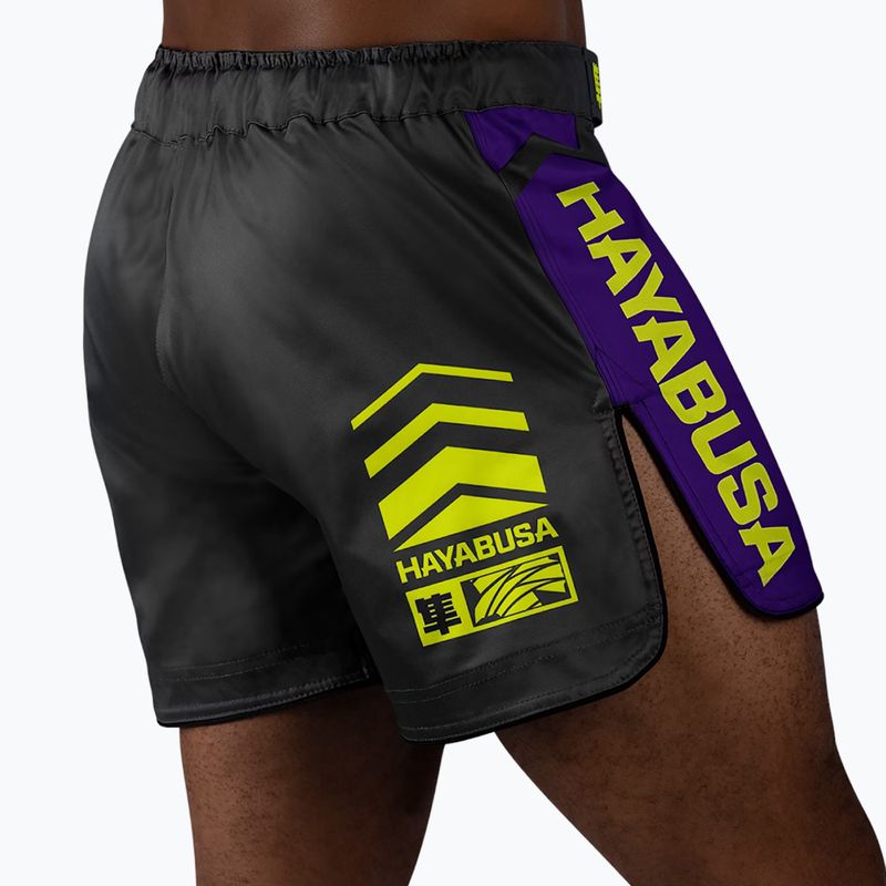 Vyriški treniruočių šortai Hayabusa Icon Mid-Thigh MMA black/neon 3
