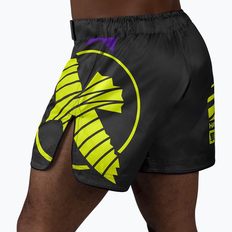 Vyriški treniruočių šortai Hayabusa Icon Mid-Thigh MMA black/neon 4