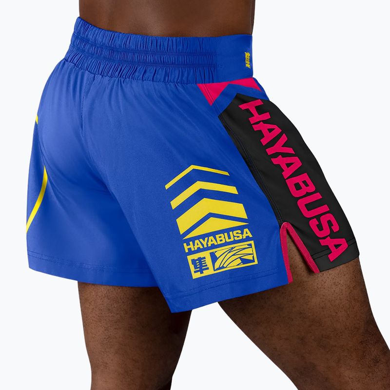 Vyriški treniruočių šortai Hayabusa Icon Kickboxing blue/yellow 4