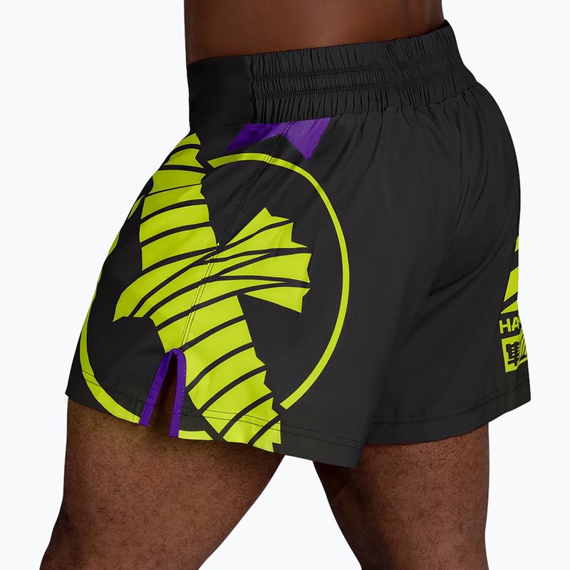 Vyriški treniruočių šortai Hayabusa Icon Kickboxing black/yellow 3