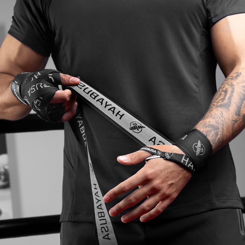 Bokso tvarsčiai Hayabusa Premium Jacquard Handwraps 450 cm black 6