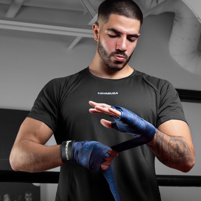 Bokso raiščiai Hayabusa Deluxe Jacquard Handwraps 450 cm blue 5