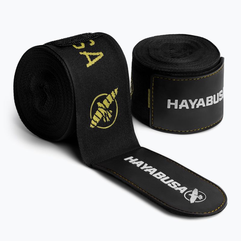 Bokso tvarsčiai Hayabusa Premium Jacquard Handwraps 450 cm black/gold