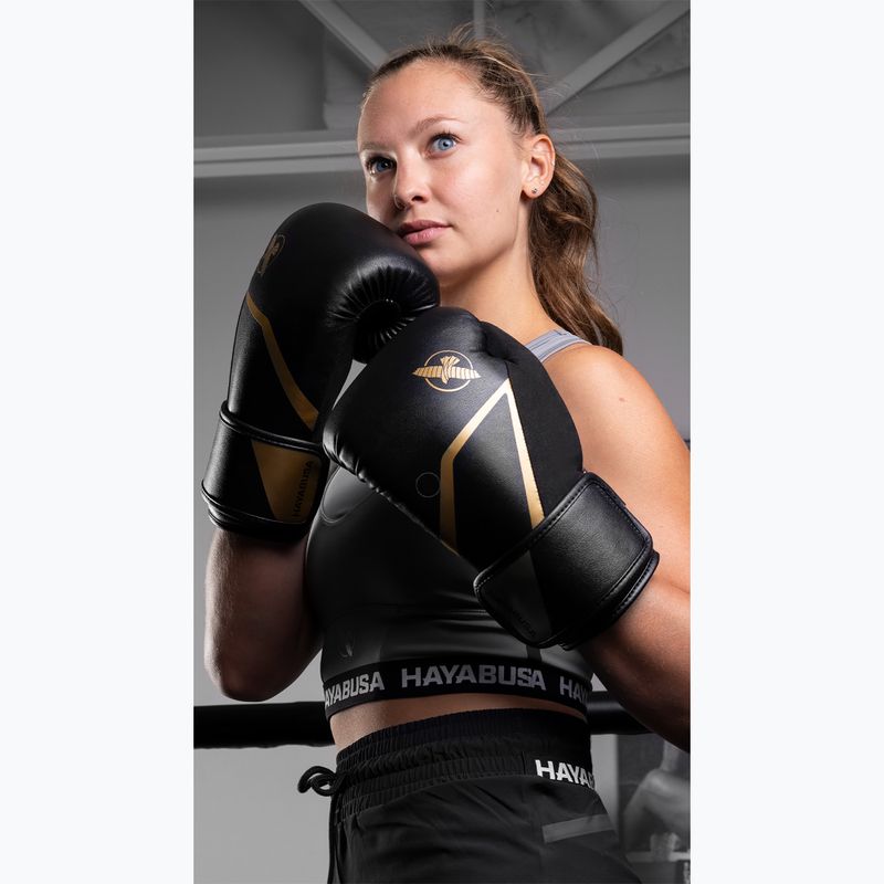 Bokso pirštinės Hayabusa E1 Boxing black/gold 9