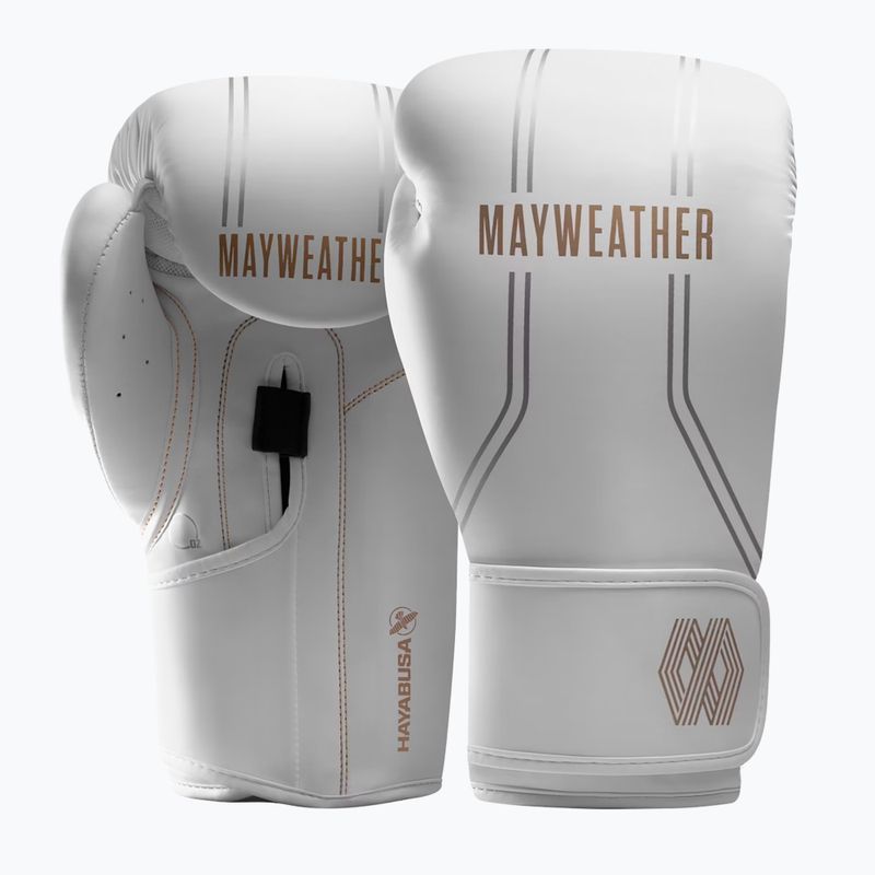Bokso pirštinės Hayabusa Mayweather Contender white/gold