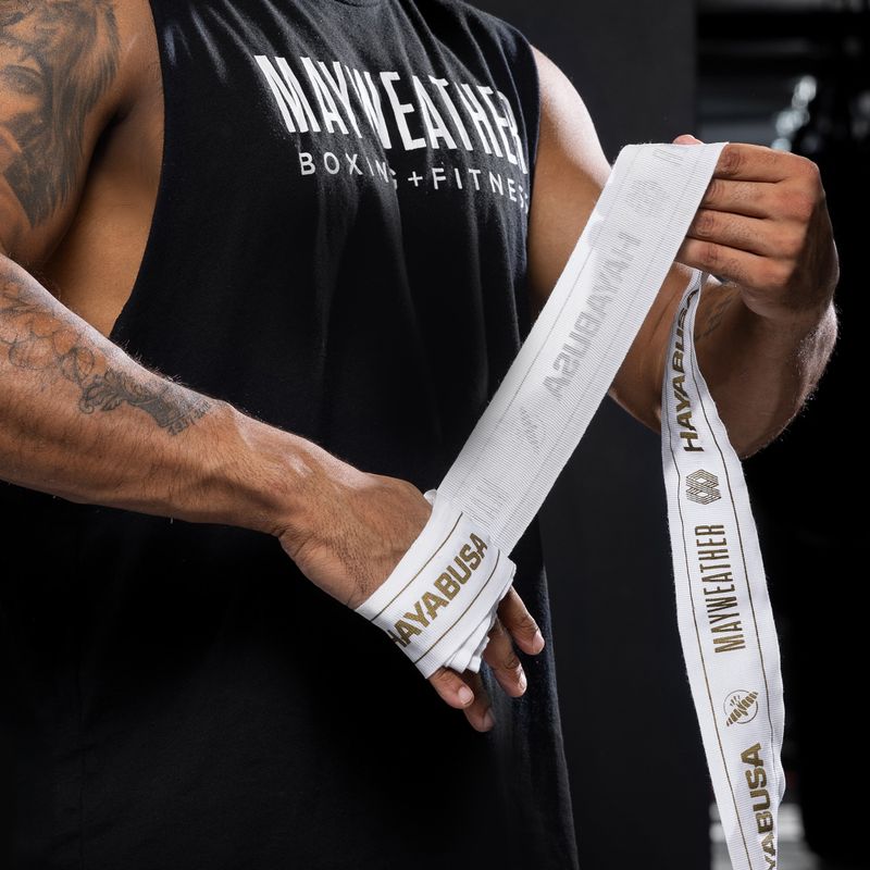 Boksininkų bintai Hayabusa Mayweather Stretch Hand Wraps 450 cm white/gold 4