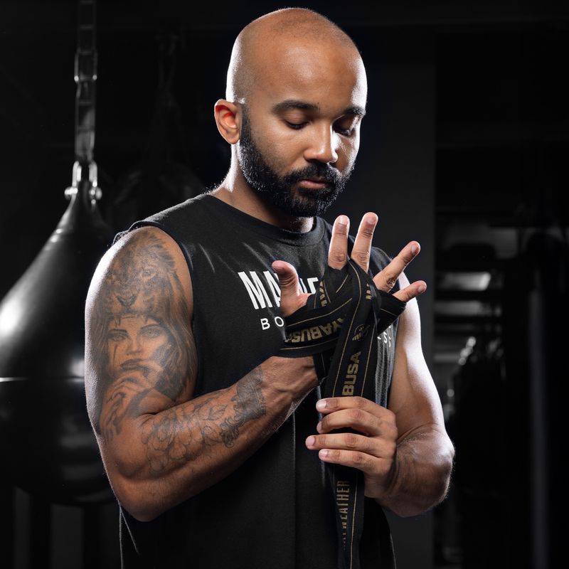 Boksininkų bintai Hayabusa Mayweather Stretch Hand Wraps 450 g black/gold 5