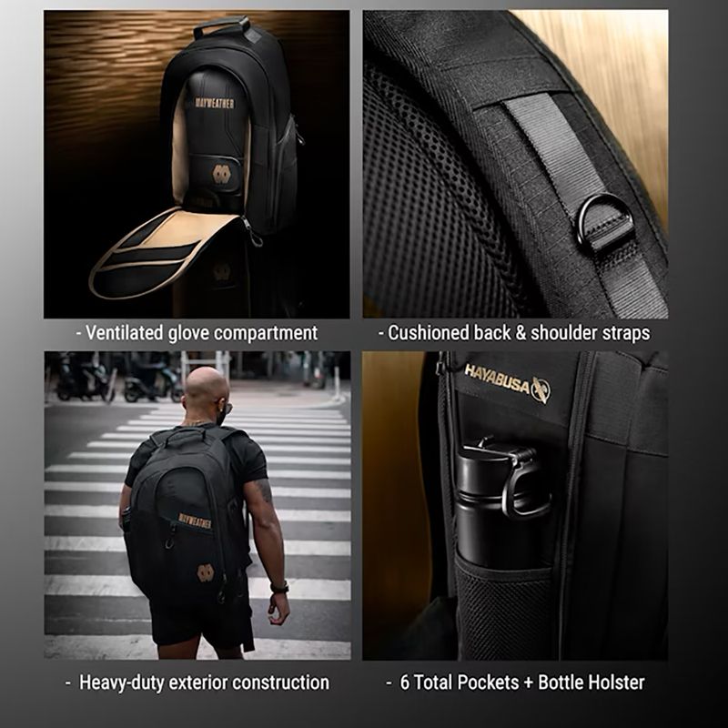 Treniruočių kuprinė Hayabusa Mayweather Boxing 30 l black/gold 12