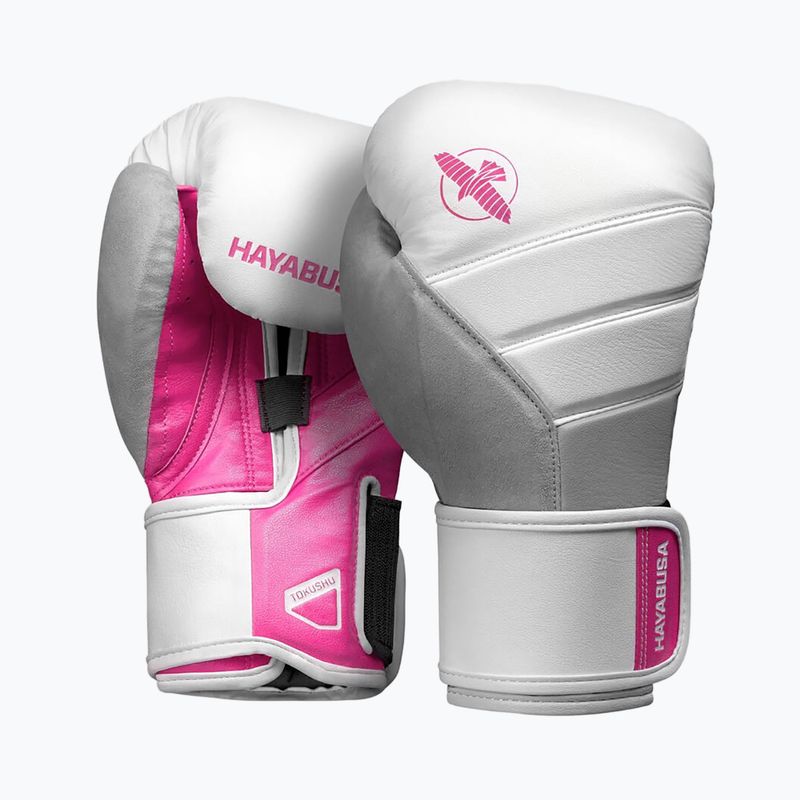 Hayabusa T3 bokso pirštinės baltos ir rožinės spalvos T314G 7