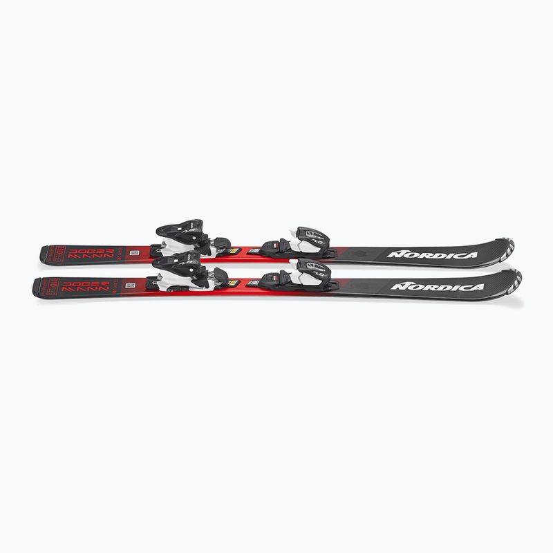 Vaikiškos kalnų slidės + apkaustai Nordica Team JR (110-150) + J7.0 FDT black/red 5