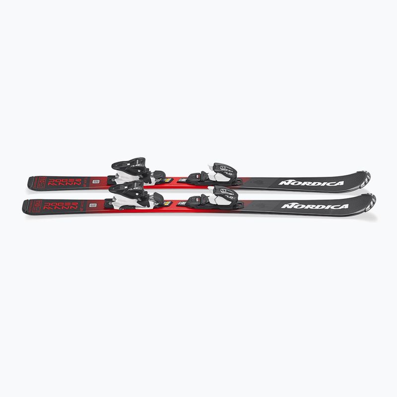 Vaikiškos kalnų slidės + apkaustai Nordica Team JR (100-140) + J4.5 FDT black/red 5