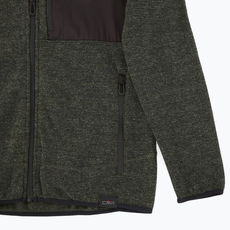 Vyriškas flisinis džemperis CMP 35H3907 Melange Knitted forest melange/black/red 3