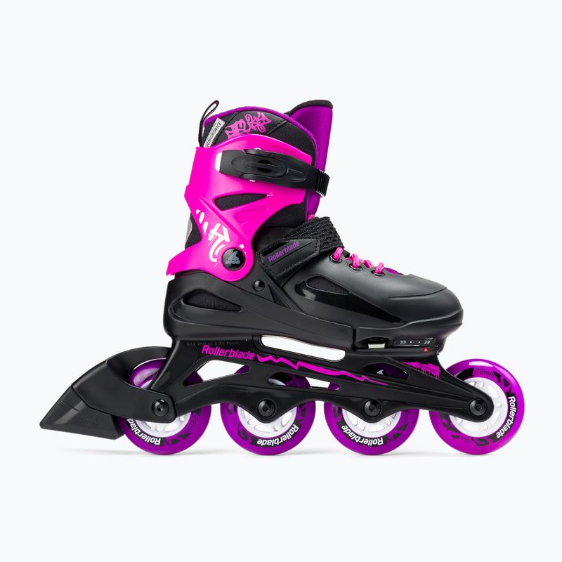 Rollerblade Fury G vaikiški riedučiai juoda/rožinė 07067100 7Y9 2